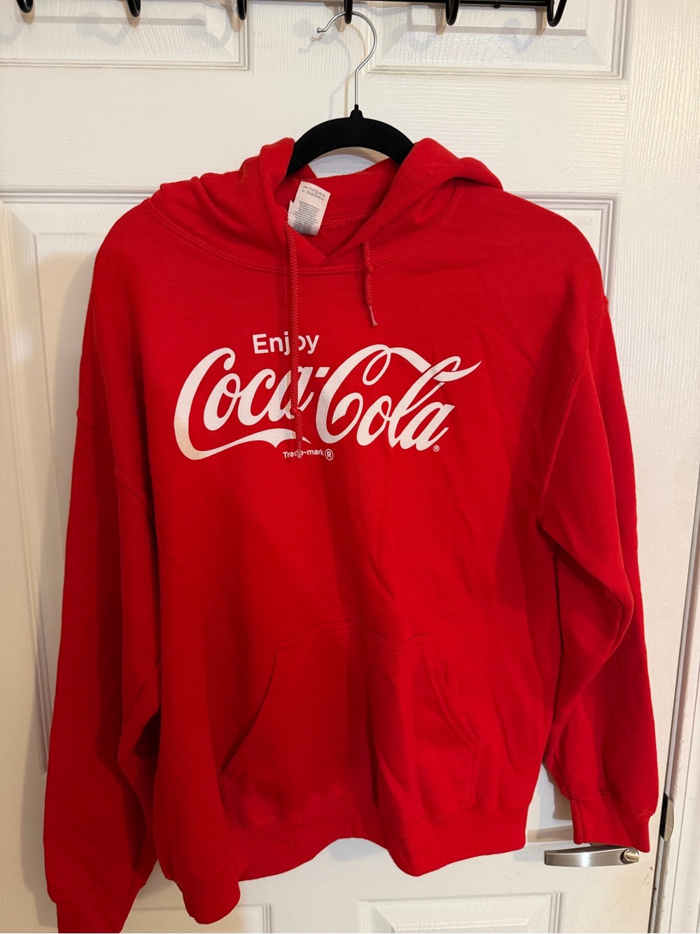 Coca Cola Red Pullover Hoodie with White Logo